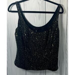 Carmen Marco Volvo Sequin Tank Top Blouse Size 14 NEW Retails 395 Holiday